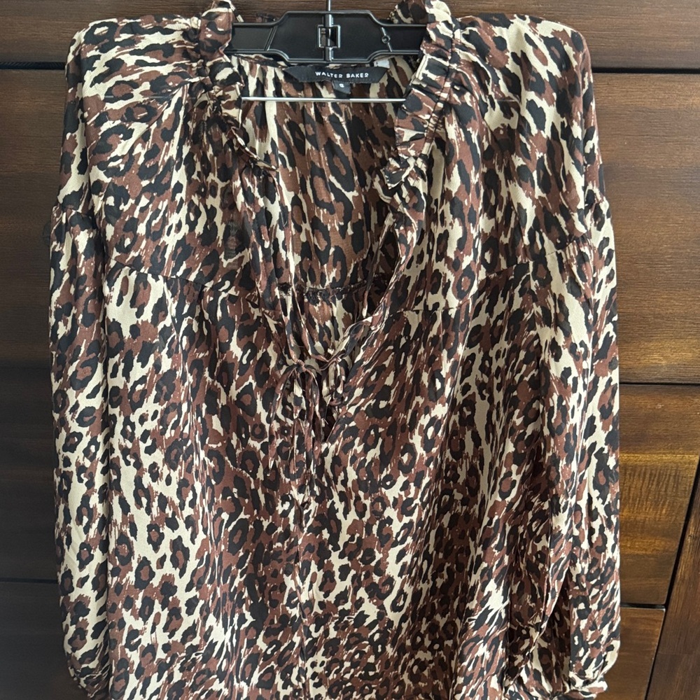 Walter Baker Brown Leopard Print Blouse